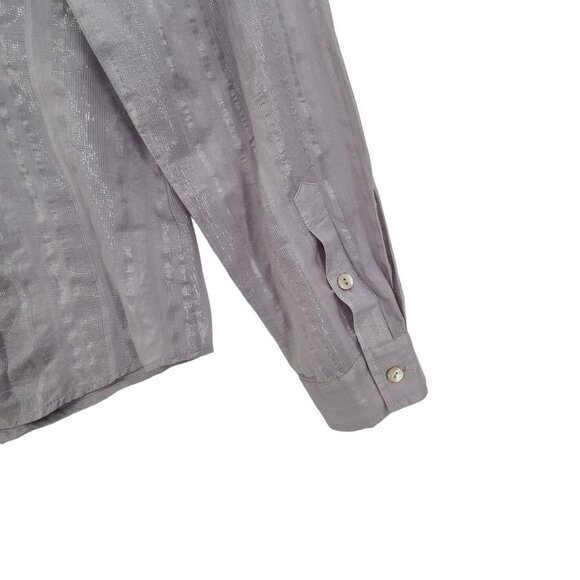 Lafayette 148 Button Down Shirt Long Sleeve Collared Neck Grey Size 6 - Picture 6 of 10